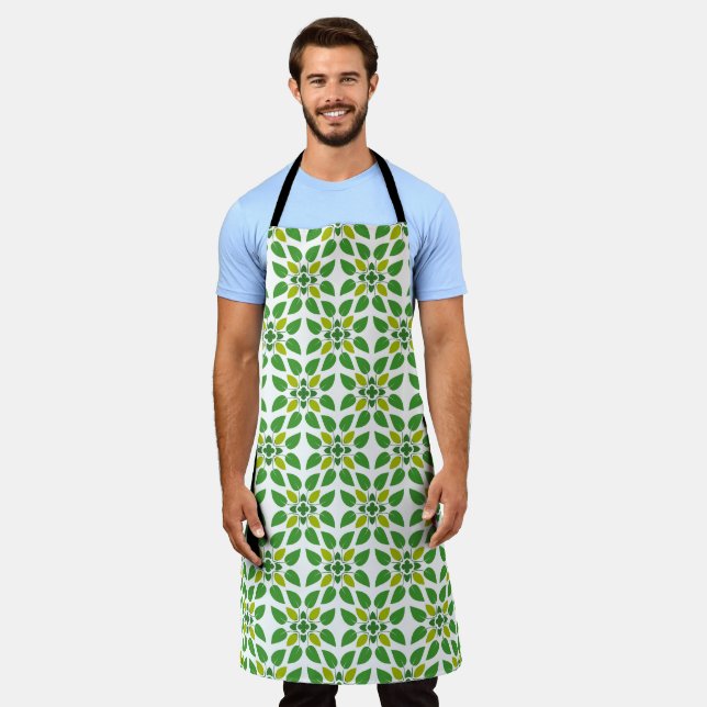 Leaf Pattern, Pattern Of Leaves, Green Leaves Apron (Worn)