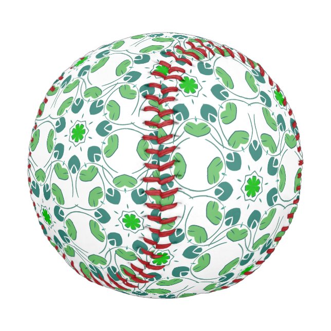 Leaf Pattern, Pattern Of Leaves, Green Leaves Baseball (Angled)