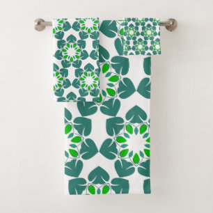 Leaf Pattern, Pattern Of Leaves, Green Leaves Bath Towel Set