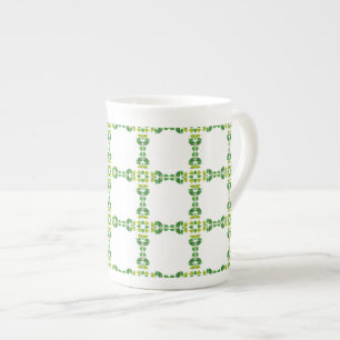 Leaf Pattern, Pattern Of Leaves, Green Leaves Bone China Mug