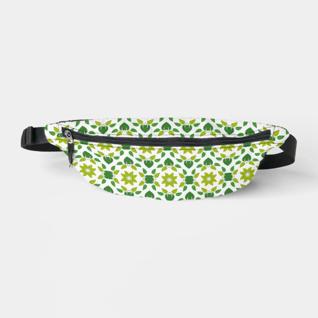 Leaf Pattern, Pattern Of Leaves, Green Leaves Bum Bags (Front)