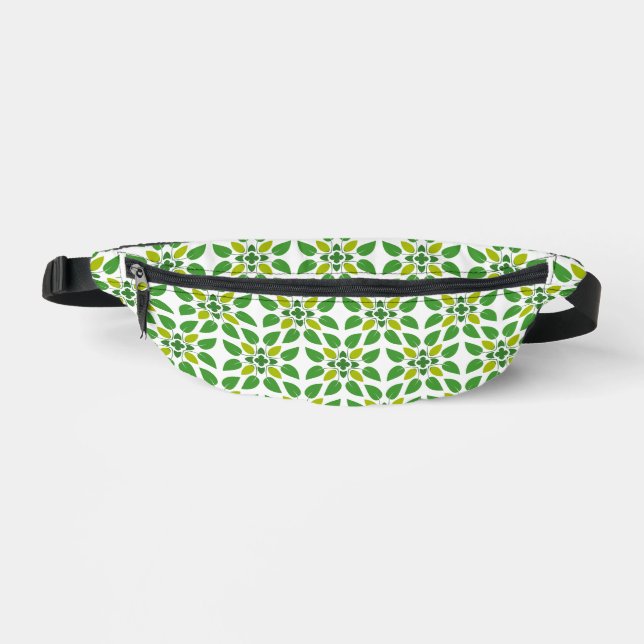 Leaf Pattern, Pattern Of Leaves, Green Leaves Bum Bags (Front)