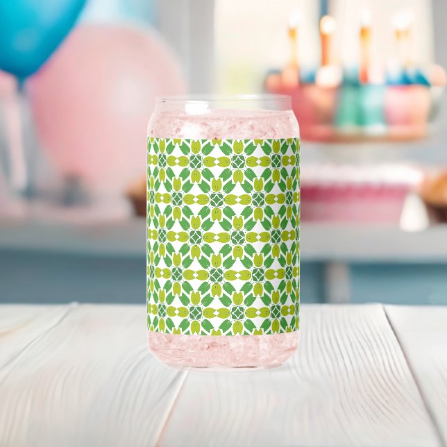 Leaf Pattern, Pattern Of Leaves, Green Leaves Can Glass (Insitu (Baby Shower))