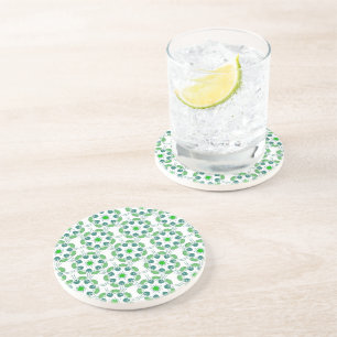 Leaf Pattern, Pattern Of Leaves, Green Leaves Coaster