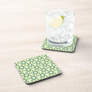 Leaf Pattern, Pattern Of Leaves, Green Leaves Coaster