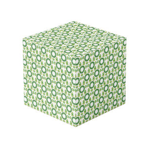 Leaf Pattern, Pattern Of Leaves, Green Leaves Cube