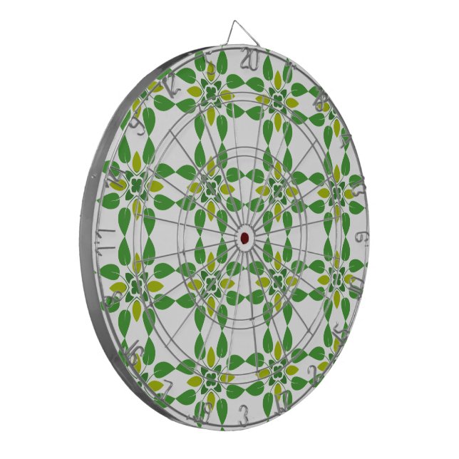 Leaf Pattern, Pattern Of Leaves, Green Leaves Dartboard (Front Left)