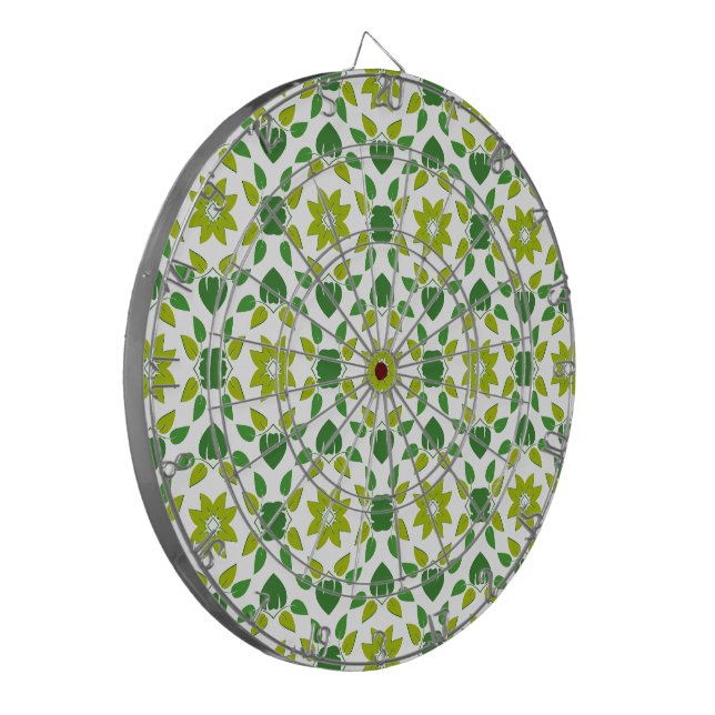 Leaf Pattern, Pattern Of Leaves, Green Leaves Dartboard (Front Left)