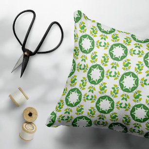 Leaf Pattern, Pattern Of Leaves, Green Leaves Decorative Cushion