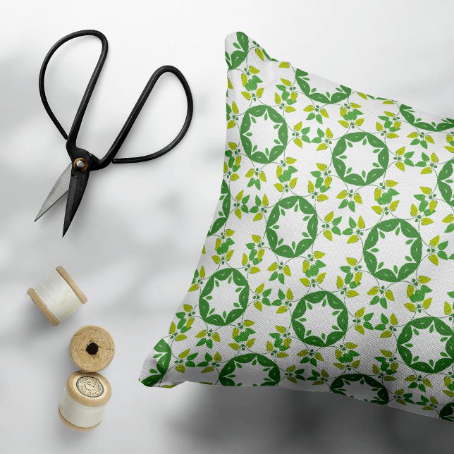 Leaf Pattern, Pattern Of Leaves, Green Leaves Decorative Cushion (Creator Uploaded)