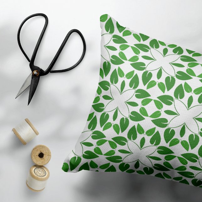 Leaf Pattern, Pattern Of Leaves, Green Leaves Decorative Cushion (Creator Uploaded)