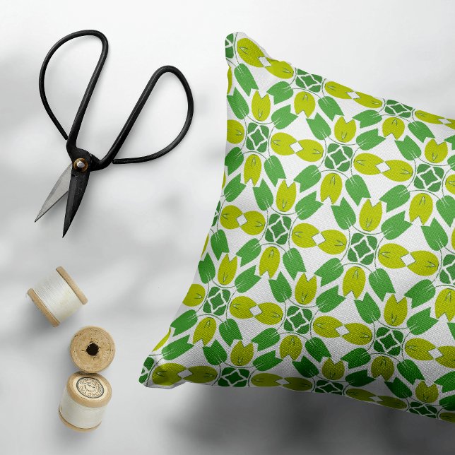 Leaf Pattern, Pattern Of Leaves, Green Leaves Decorative Cushion (Creator Uploaded)