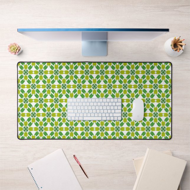 Leaf Pattern, Pattern Of Leaves, Green Leaves Desk Mat (Office 1)