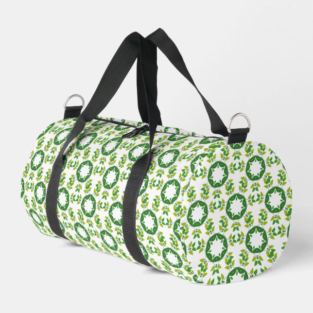 Leaf Pattern, Pattern Of Leaves, Green Leaves Duffle Bag (Left Corner)