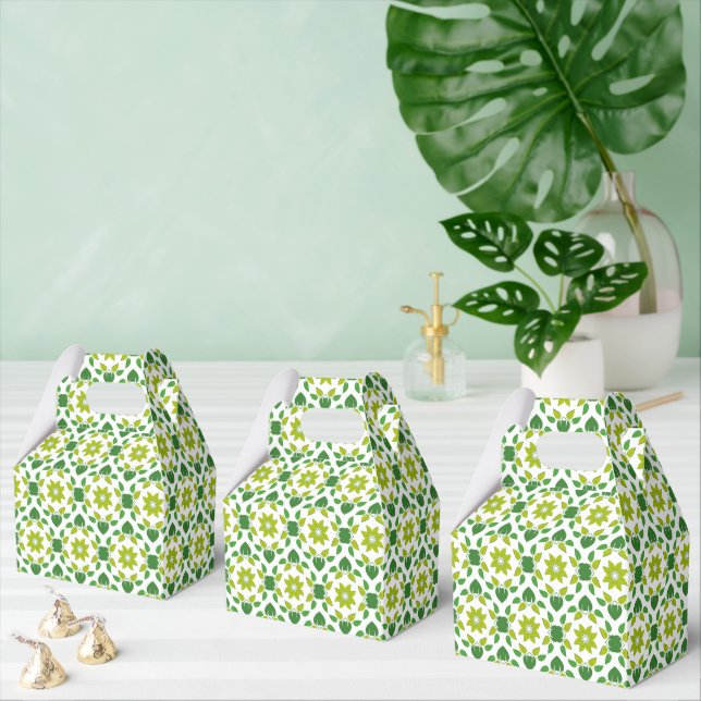 Leaf Pattern, Pattern Of Leaves, Green Leaves Favour Box (Multiple)