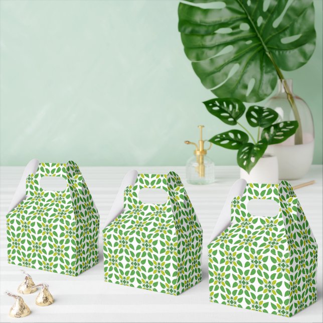 Leaf Pattern, Pattern Of Leaves, Green Leaves Favour Box (Multiple)