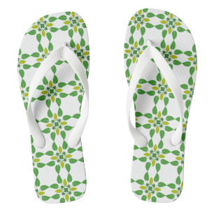 Leaf Pattern, Pattern Of Leaves, Green Leaves Flip Flops