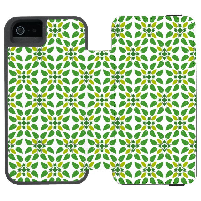 Leaf Pattern, Pattern Of Leaves, Green Leaves Incipio iPhone Wallet Case (Folio Open)