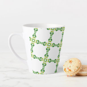 Leaf Pattern, Pattern Of Leaves, Green Leaves Latte Mug