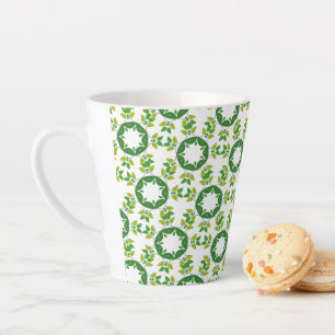 Leaf Pattern, Pattern Of Leaves, Green Leaves Latte Mug