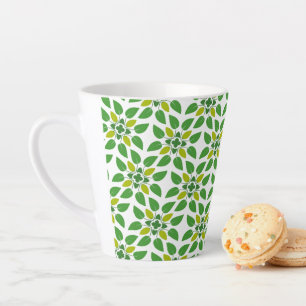 Leaf Pattern, Pattern Of Leaves, Green Leaves Latte Mug