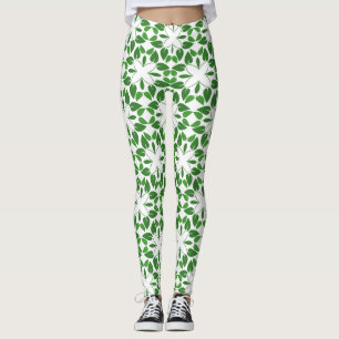 Leaf Pattern, Pattern Of Leaves, Green Leaves Leggings