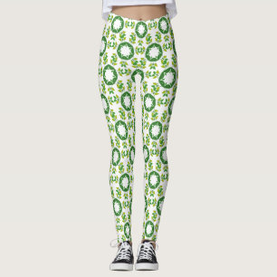 Leaf Pattern, Pattern Of Leaves, Green Leaves Leggings