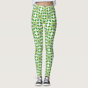 Leaf Pattern, Pattern Of Leaves, Green Leaves Leggings