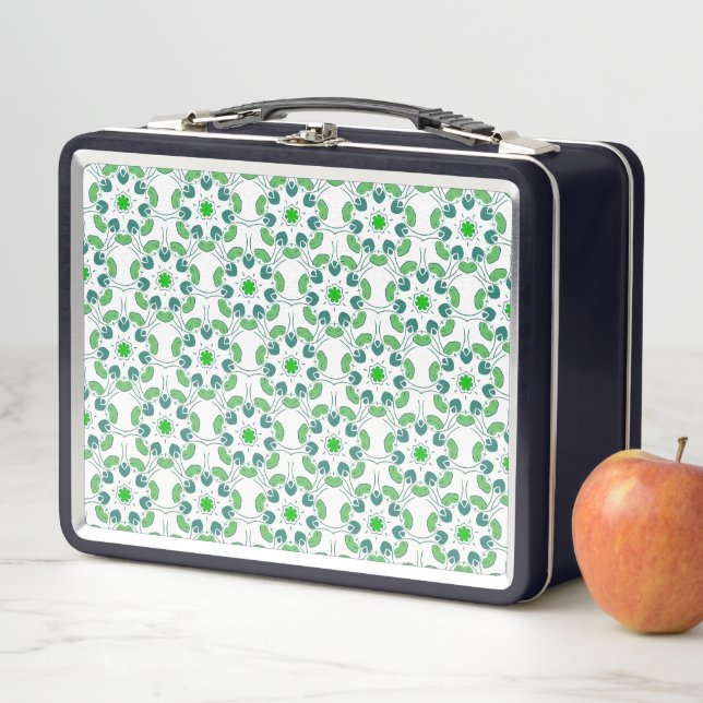 Leaf Pattern, Pattern Of Leaves, Green Leaves Metal Lunch Box (In Situ)