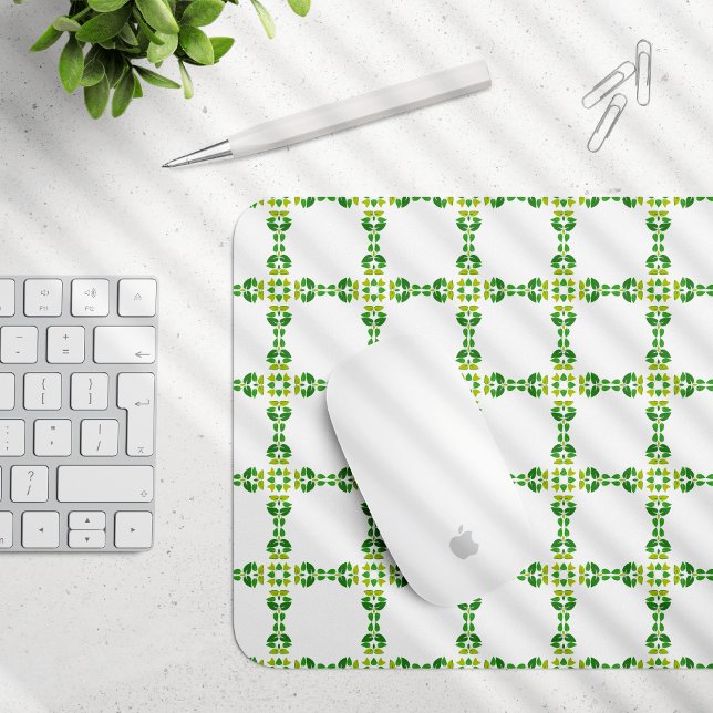 Leaf Pattern, Pattern Of Leaves, Green Leaves Mouse Mat (Creator Uploaded)