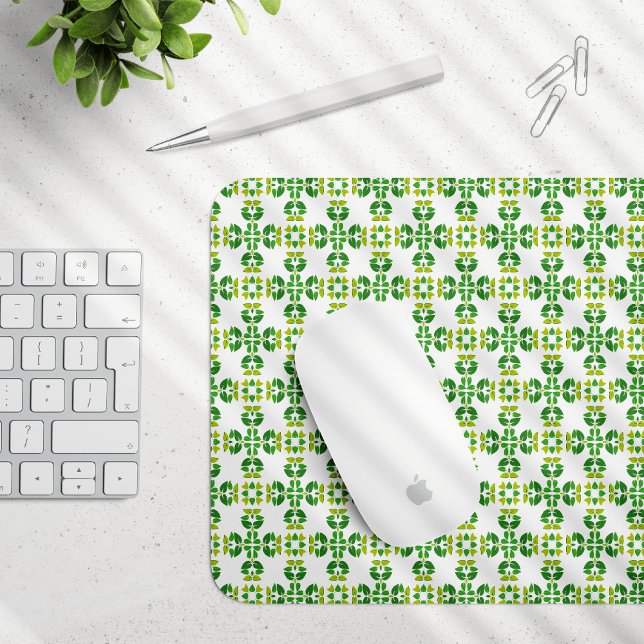 Leaf Pattern, Pattern Of Leaves, Green Leaves Mouse Mat (Creator Uploaded)