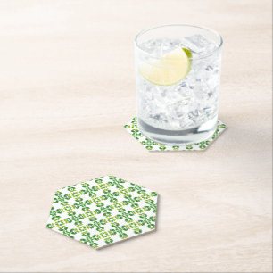 Leaf Pattern, Pattern Of Leaves, Green Leaves Paper Coaster