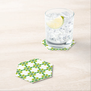 Leaf Pattern, Pattern Of Leaves, Green Leaves Paper Coaster