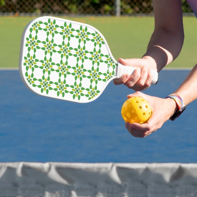 Leaf Pattern, Pattern Of Leaves, Green Leaves Pickleball Paddle (Insitu)