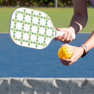 Leaf Pattern, Pattern Of Leaves, Green Leaves Pickleball Paddle