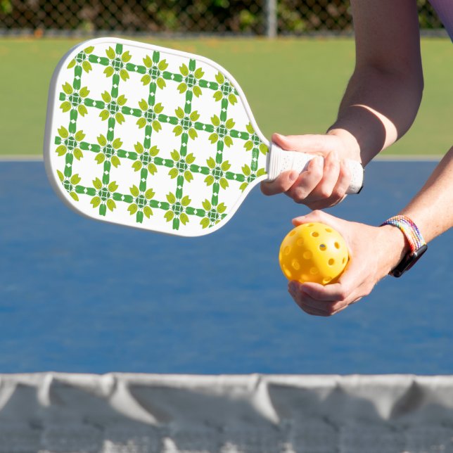 Leaf Pattern, Pattern Of Leaves, Green Leaves Pickleball Paddle (Insitu)