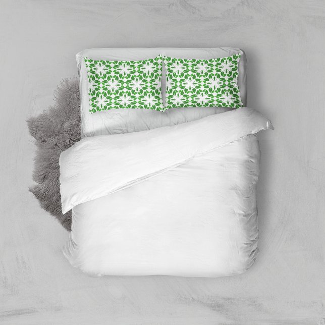 Leaf Pattern, Pattern Of Leaves, Green Leaves Pillowcase (Creator Uploaded)