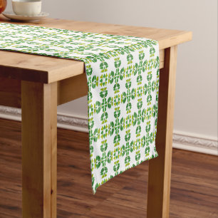 Leaf Pattern, Pattern Of Leaves, Green Leaves Short Table Runner