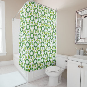 Leaf Pattern, Pattern Of Leaves, Green Leaves Shower Curtain