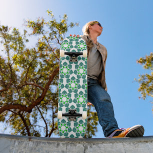 Leaf Pattern, Pattern Of Leaves, Green Leaves Skateboard