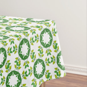 Leaf Pattern, Pattern Of Leaves, Green Leaves Tablecloth