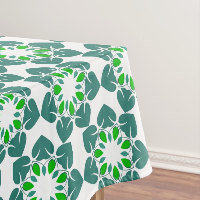 Leaf Pattern, Pattern Of Leaves, Green Leaves Tablecloth (In Situ)