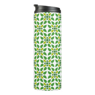 Leaf Pattern, Pattern Of Leaves, Green Leaves Thermal Tumbler