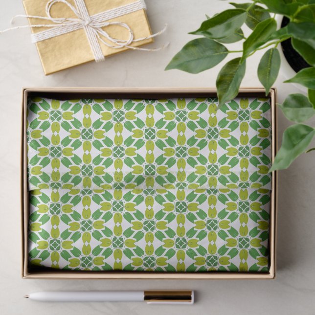 Leaf Pattern, Pattern Of Leaves, Green Leaves Tissue Paper (Gift)