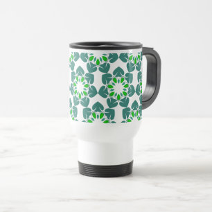 Leaf Pattern, Pattern Of Leaves, Green Leaves Travel Mug