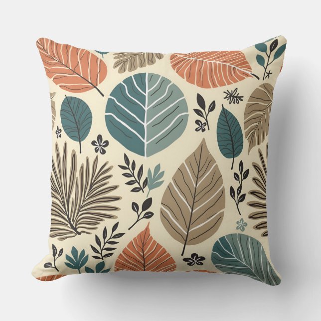 Leaf pattern pattern pillow cushion (Front)