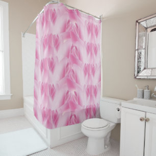 leaf Pattern, pink Shower Curtain