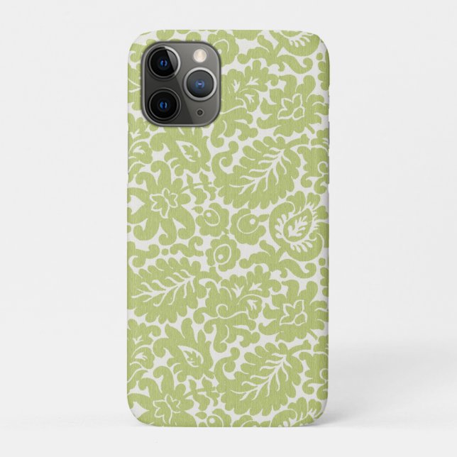 Leaf pattern printed green iphone case  (Back)