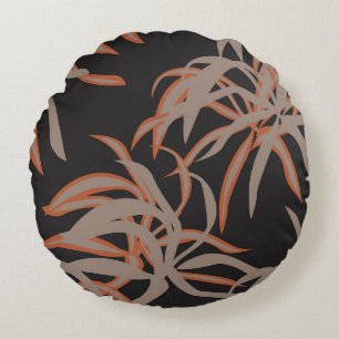  Leaf Pattern Round Decorative Throw Pillow