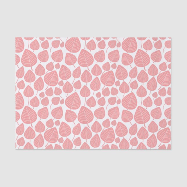 Leaf Pattern - Soft Pink Tissue Paper (Front)